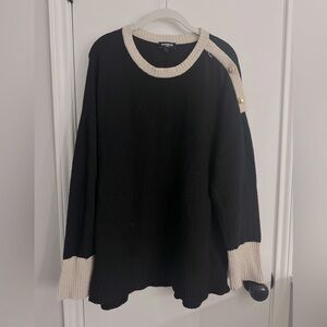 express sweater with gold buttons